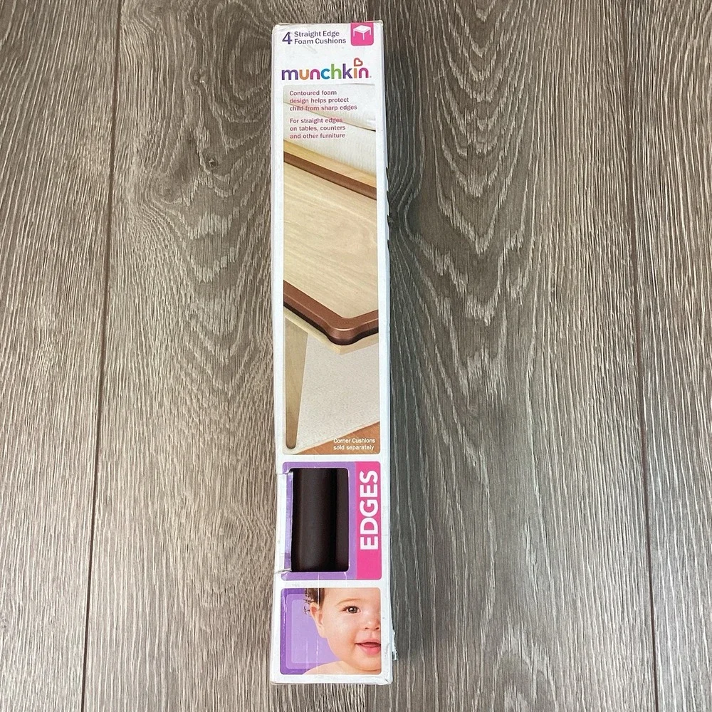 Munchkin Brown Straight Foam Edge Cushions Corner Baby Protection Safety